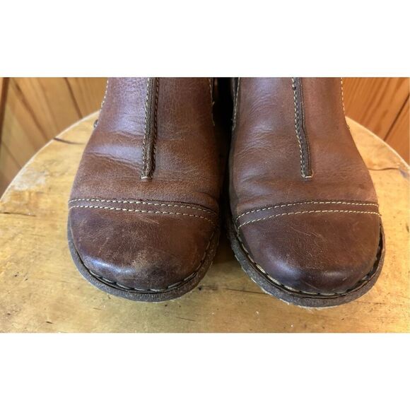 BORN Women's Distressed BROWN LEATHER Slip On CASUAL Moc Cushioned SZ US 7.5 - Picture 9 of 9